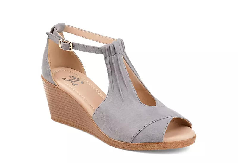Journee Collection Womens Kedzie Wedge Sandal - Grey 3 Journee Collection Womens Kedzie Wedge Sandal - Grey