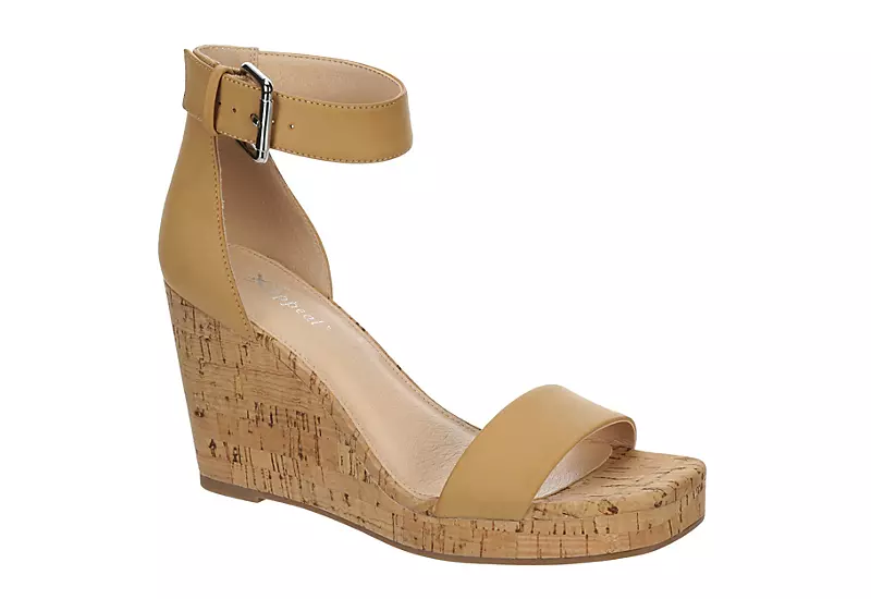 Xappeal Womens Amora Wedge Sandal - Tan 3 Xappeal Womens Amora Wedge Sandal - Tan