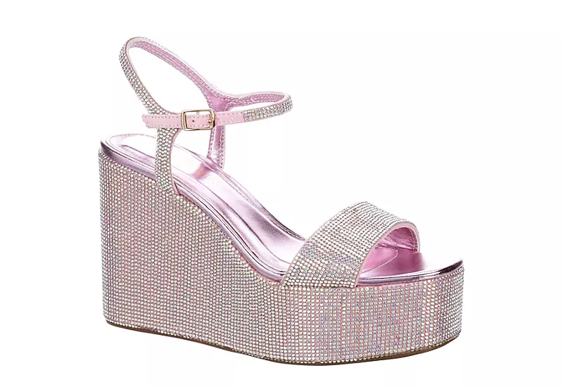 Madden Girl Womens Theo-r Wedge Sandal - Pink 3 Madden Girl Womens Theo-r Wedge Sandal - Pink
